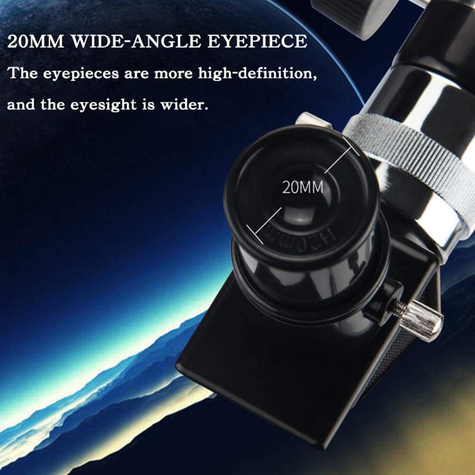 Télescope astronomique Ultra HD 50 mm pour débutants Adultes et télescope réfracteur 360 mm de Longueur focale Adaptateur Compact pour Smartphone et Observation Portable de la Lune, télescope Doub