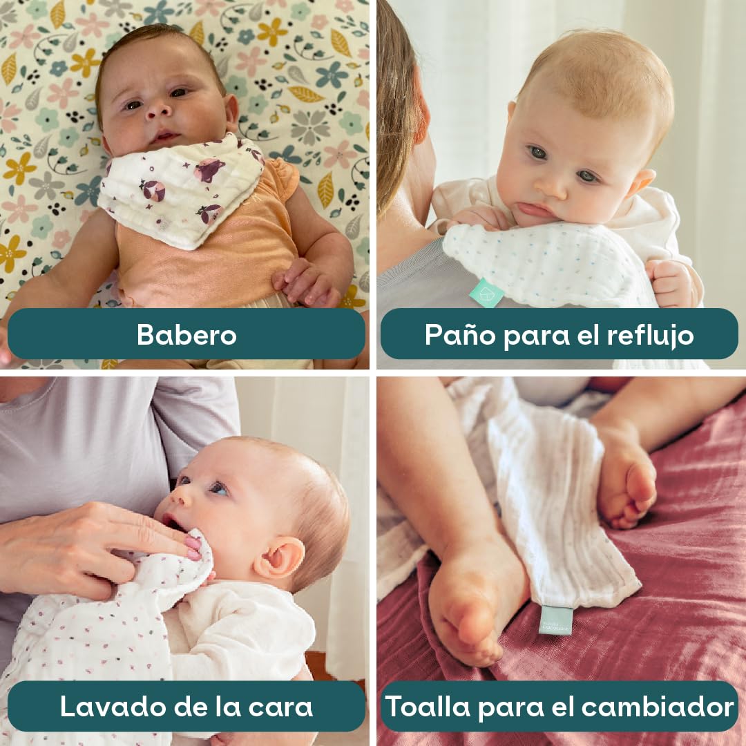 KOALA BABYCARE - Muselinas Bebe Algodon 30x30 - Paquete con 6 Unidades - Muselinas de algodón para recién Nacidos bebés — view 4