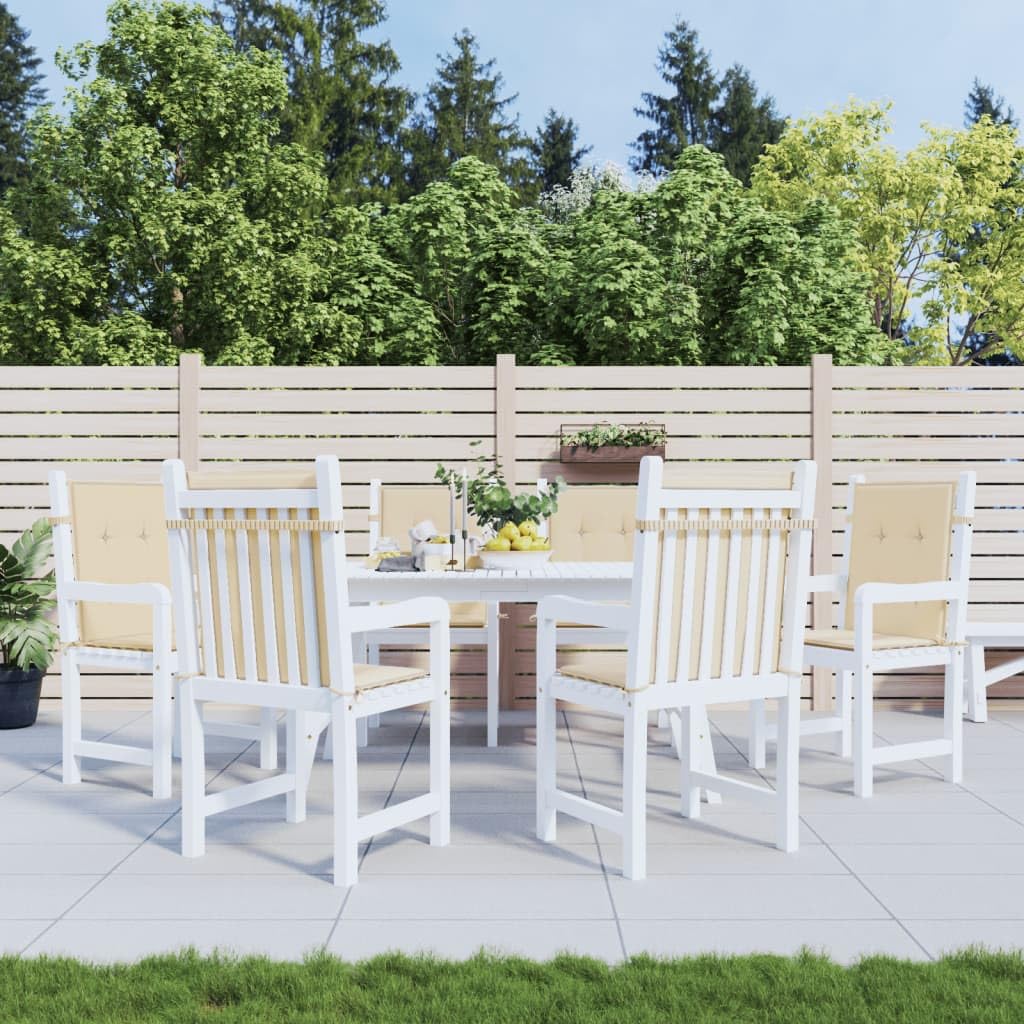 Lot de 6 coussins de chaise de jardin dossier bas 100x50x3 cm imperméable