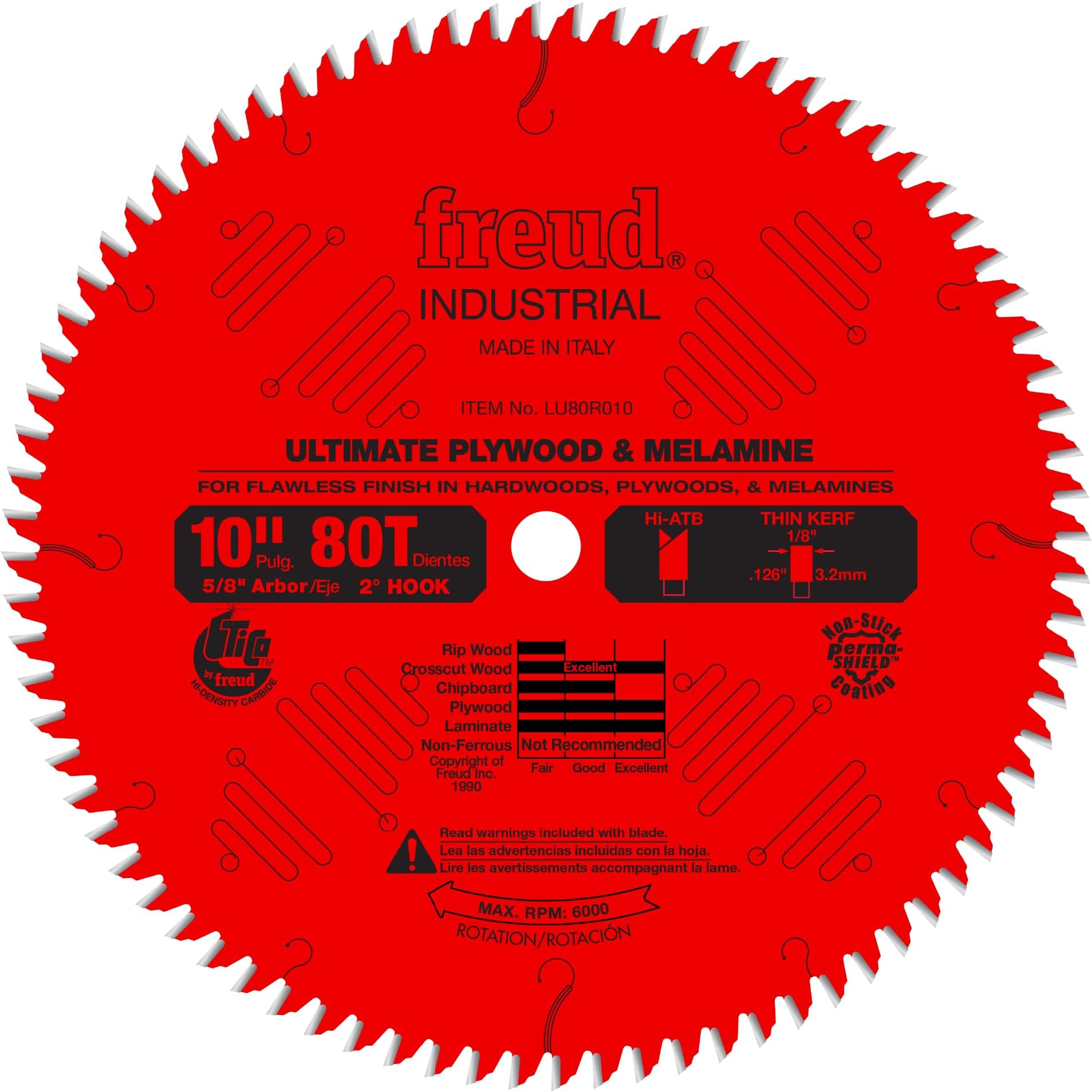 LU80R010: 10" Ultimate Plywood & Melamine Blade