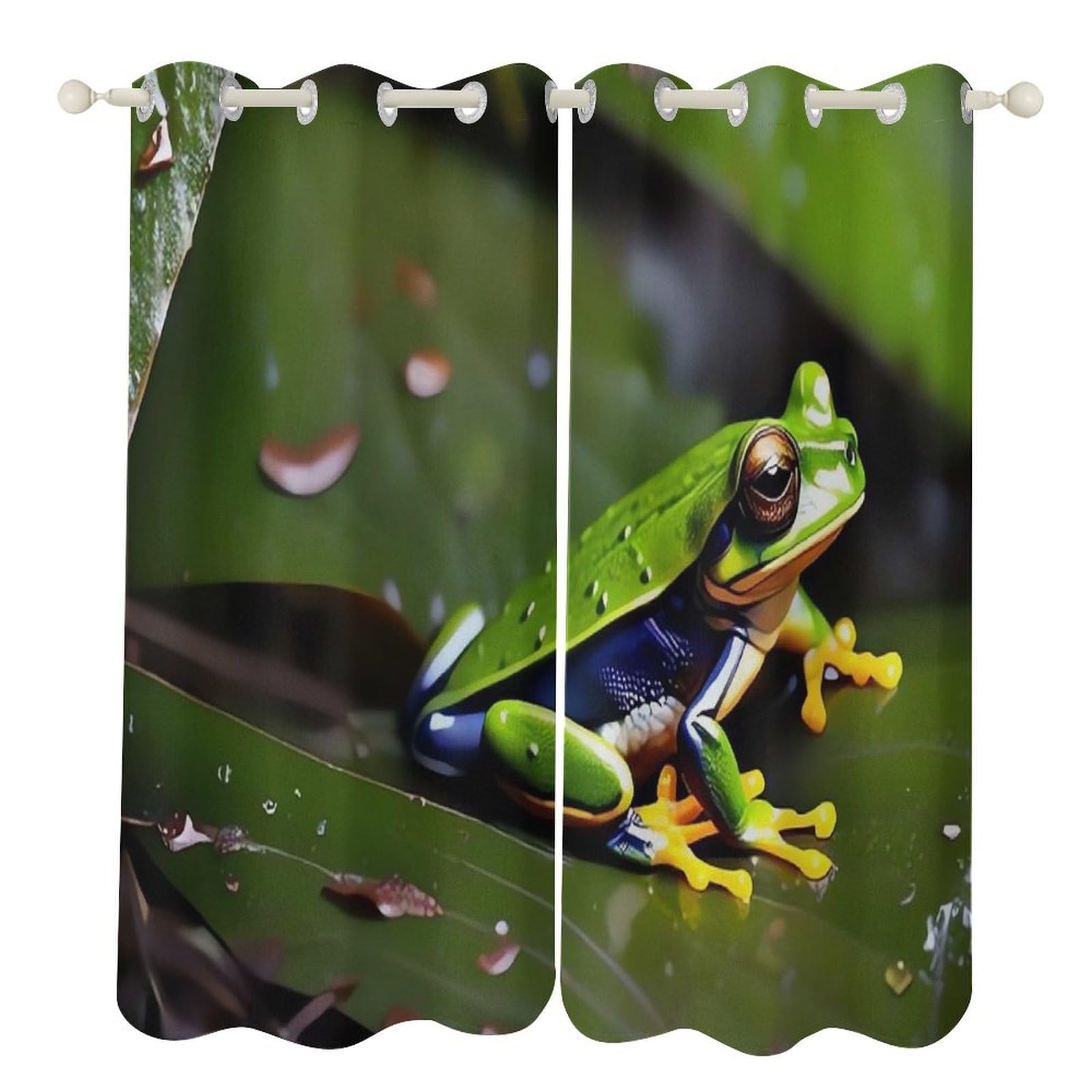 Rideaux occultants grenouille de la paix 132x182 cm pour salon et salle de bain