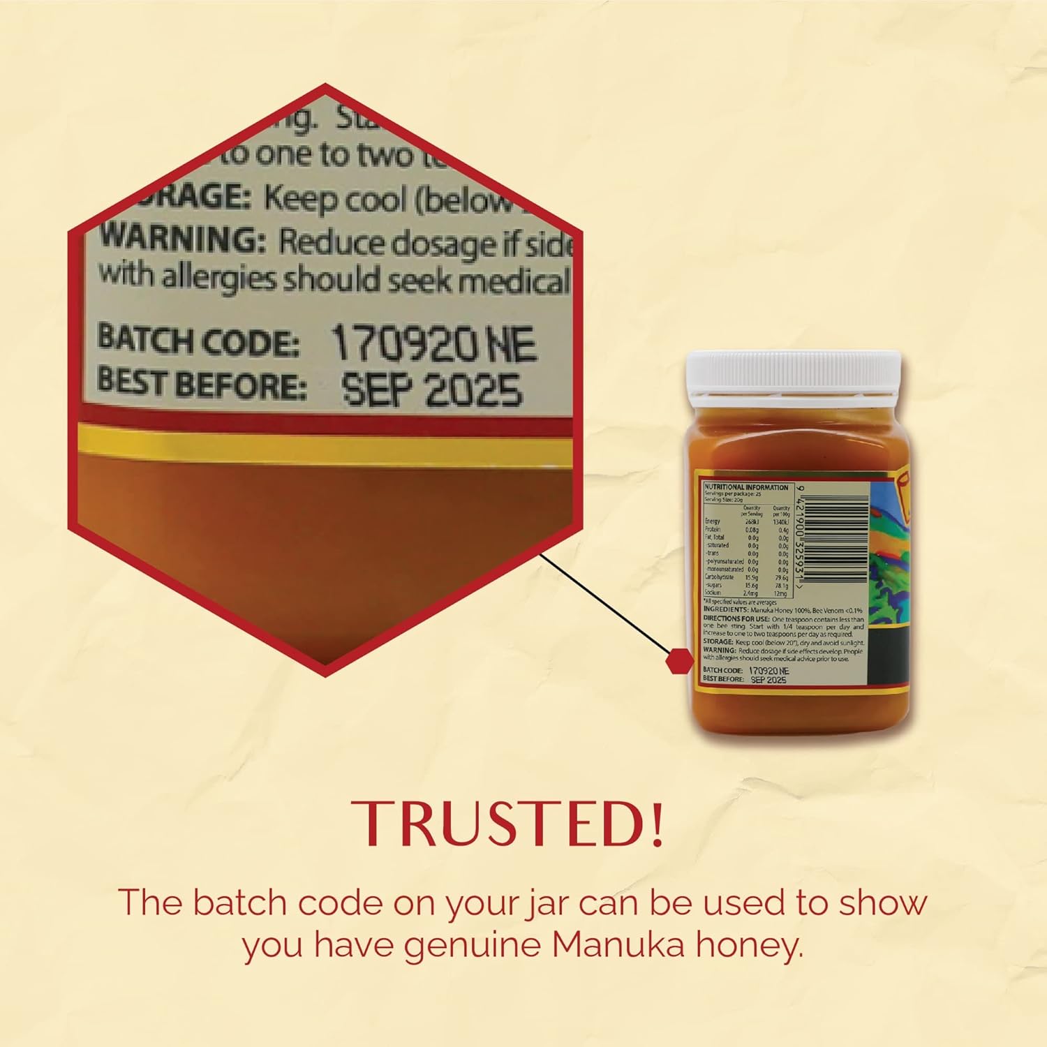 Nectar Ease - Manuka Honey with Bee Venom - by Nelson Honey New Zealand - 500g