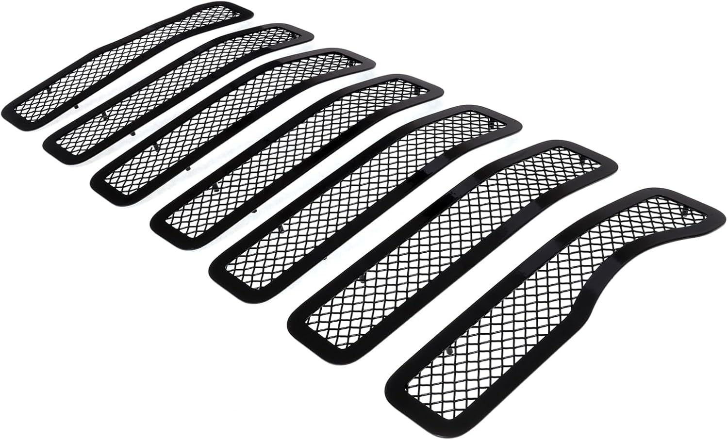 APS Compatible with Jeep Wrangler JL 2018-2024 Main Upper Stainless Steel Black Mesh Front Grill Grille Insert J76441H