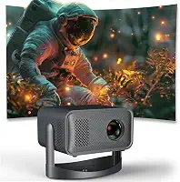 4K Mini Projetor Portátil com WiFi e Bluetooth, Mini Projetor com Suporte a 1080P, Android 11.0 Inteligente Rotativo de 360 ° Compatível com Android/IOS/laptop/TV/HDMI