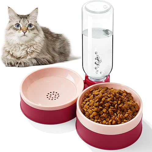 Miniatura 1 de Cuenco de comida para gatos, cuencos para gatos aptos para bigotes con dispensador de agua para gatos y perros pequeños
