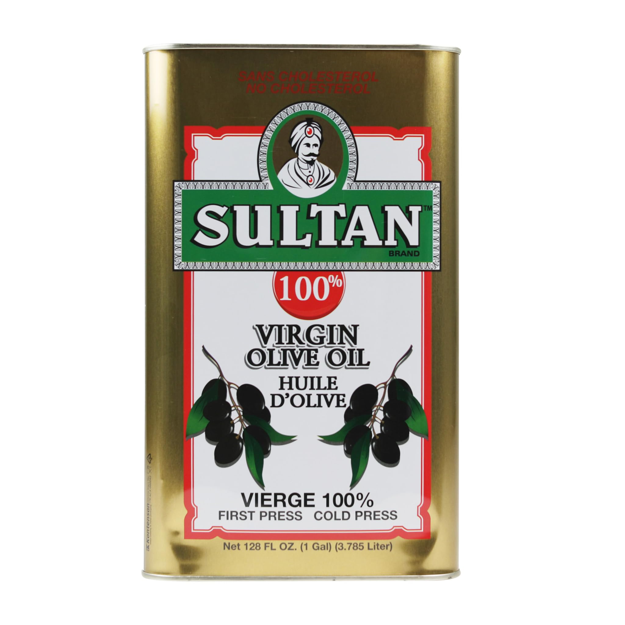 Sultan Premium Virgin Olive Oil – First Cold-Pressed Rich Fruity Flavor – Ideal for Salads, Sautéeing, Dips – Imported from Turkey – 128 FL. OZ