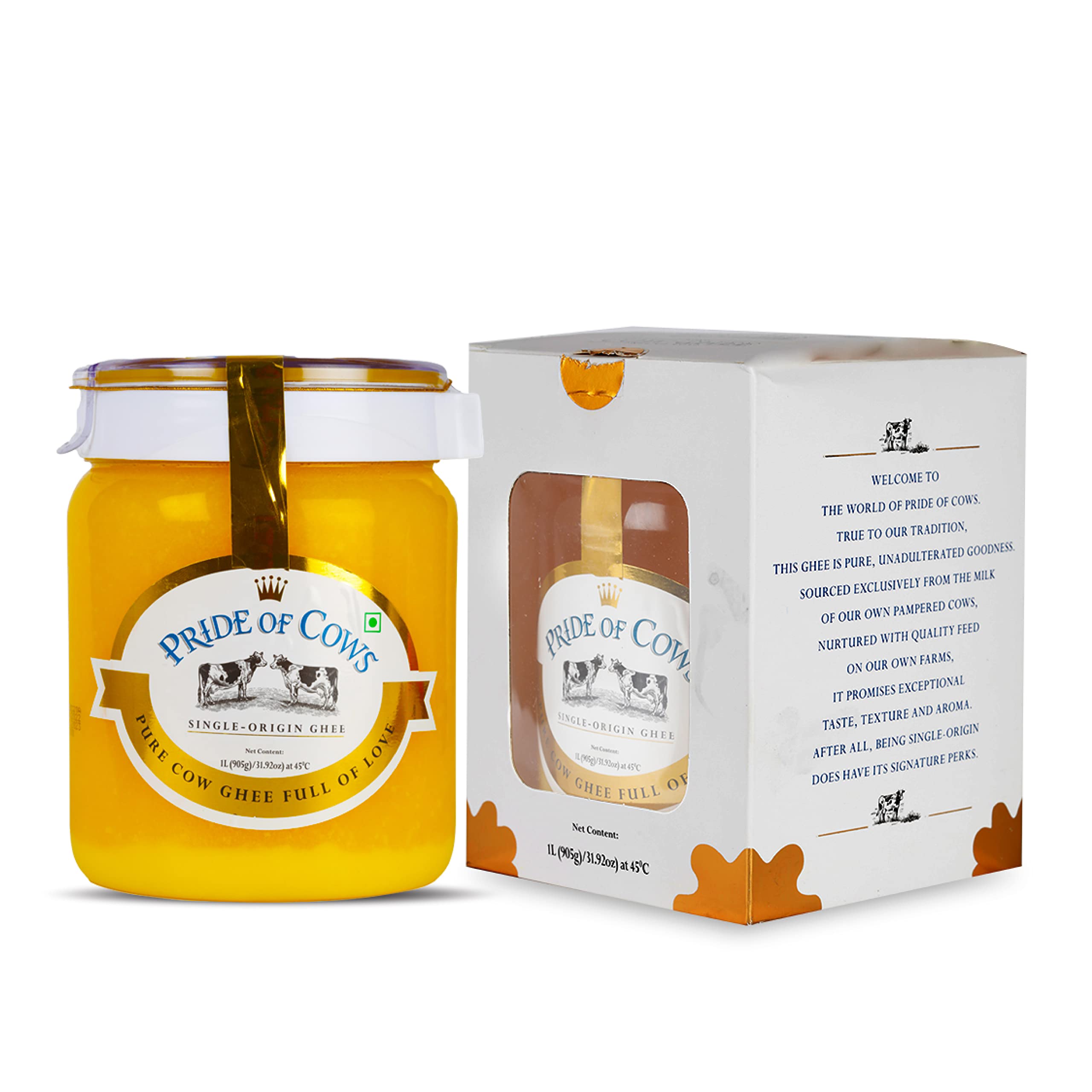 Pure Ghee 1 litre I Single Origin I Untouched by Human Hands I Farm Fresh Granular Cow Ghee I 100% Pure,Natural & Healthy I Easy To Digest I Rich In Healthy Fats I No Added Preservative I 1L (Pack of one)