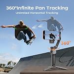 FUNSANP Gimbal Stabilizer for iPhone, Phone Gimbal with AI Auto Tracking, Remote Control, Built-in Extension Rod, Tripod, Fill Light, for Vlog, Travel