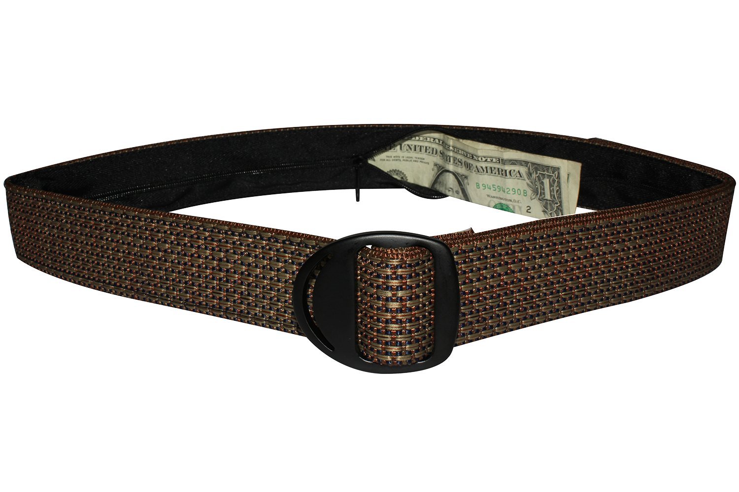 Bison Designs Crescent Money - Cinturón de Viaje de 38 mm, Fabricado en Estados Unidos
