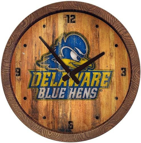 Miniatura 235 de The Fan-Brand NCAA Oklahoma Sooners: Faux Barrel Top Wall Clock Sports Team Bar Sign Décor - Home Man Cave, Party Decoration - Made On Demand