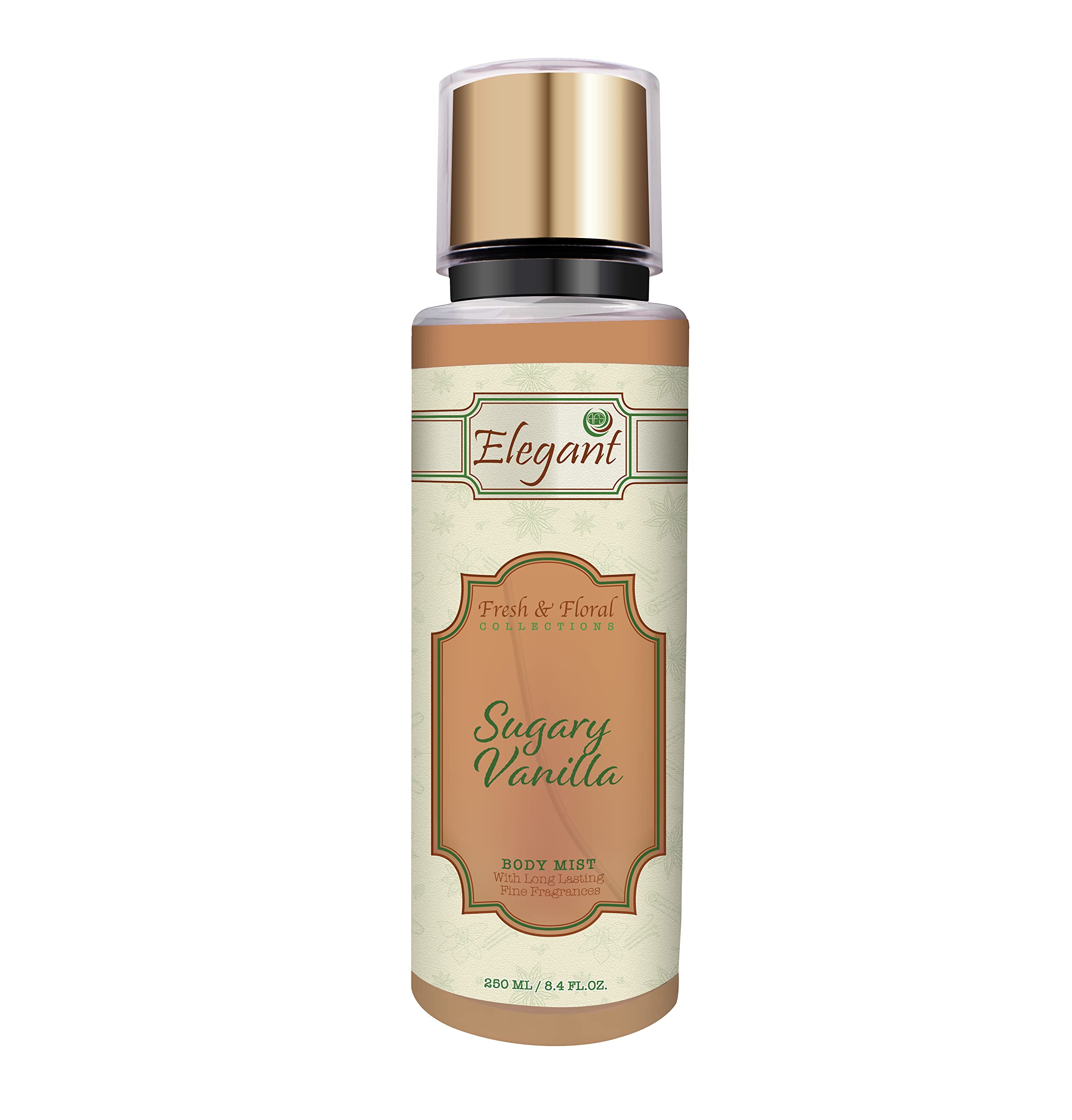 Elegant Sugary Vanilla Body Mist Spray – 250ML – Fine Perfumed Fragrance Mist | Aromatic, Long-Lasting Premium Scent, 8.45 fl. Oz.