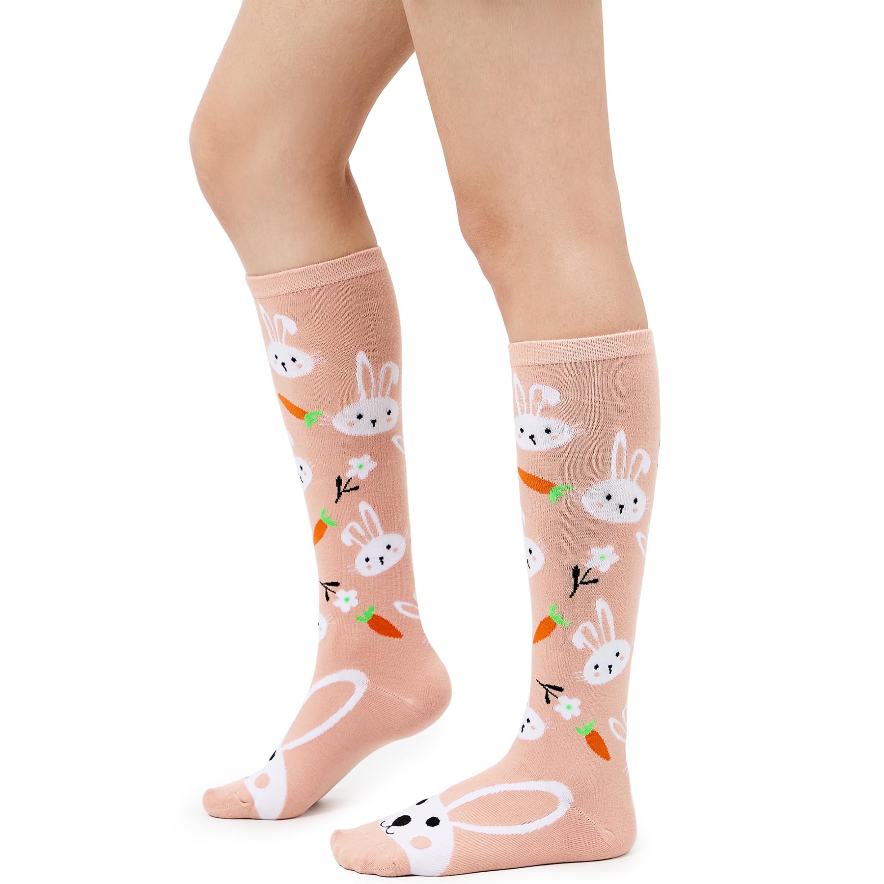 Zando Knee High Socks for Women Striped Athletic Long Tall Tube Socks Outdoor Sports Casual Thigh High Stockings