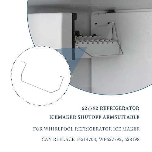 Miniatura 5 de 627792 Brazo de cierre de la máquina de hielo para refrigerador WP627792 14214703 628198 669296 AH380887 máquina de hielo