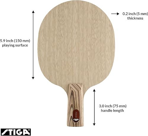 Miniatura 2 de Stiga Cuchilla de tenis de mesa pura, hoja de madera redonda para jugadores ofensivos avanzados experimentados, aprobados por competencia