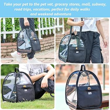 Bird Travel Cage Bag with Stand, Tray, Feeding Cup - Outdoor Pet Bird Carrier Backpack for Parrot, Cockatiel, Parakeet Budgie, 11x15
