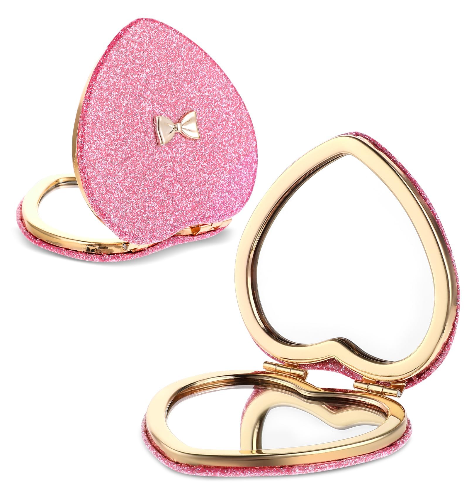 Tarini Pocket Mirror, Pink Heart Compact Mirror – Double-Sided 1X/2X Magnifying Pocket Mirror, Magnetic Folding Purse Mirror for Girls Kids Valentine's Day Birthday Gift-image-27