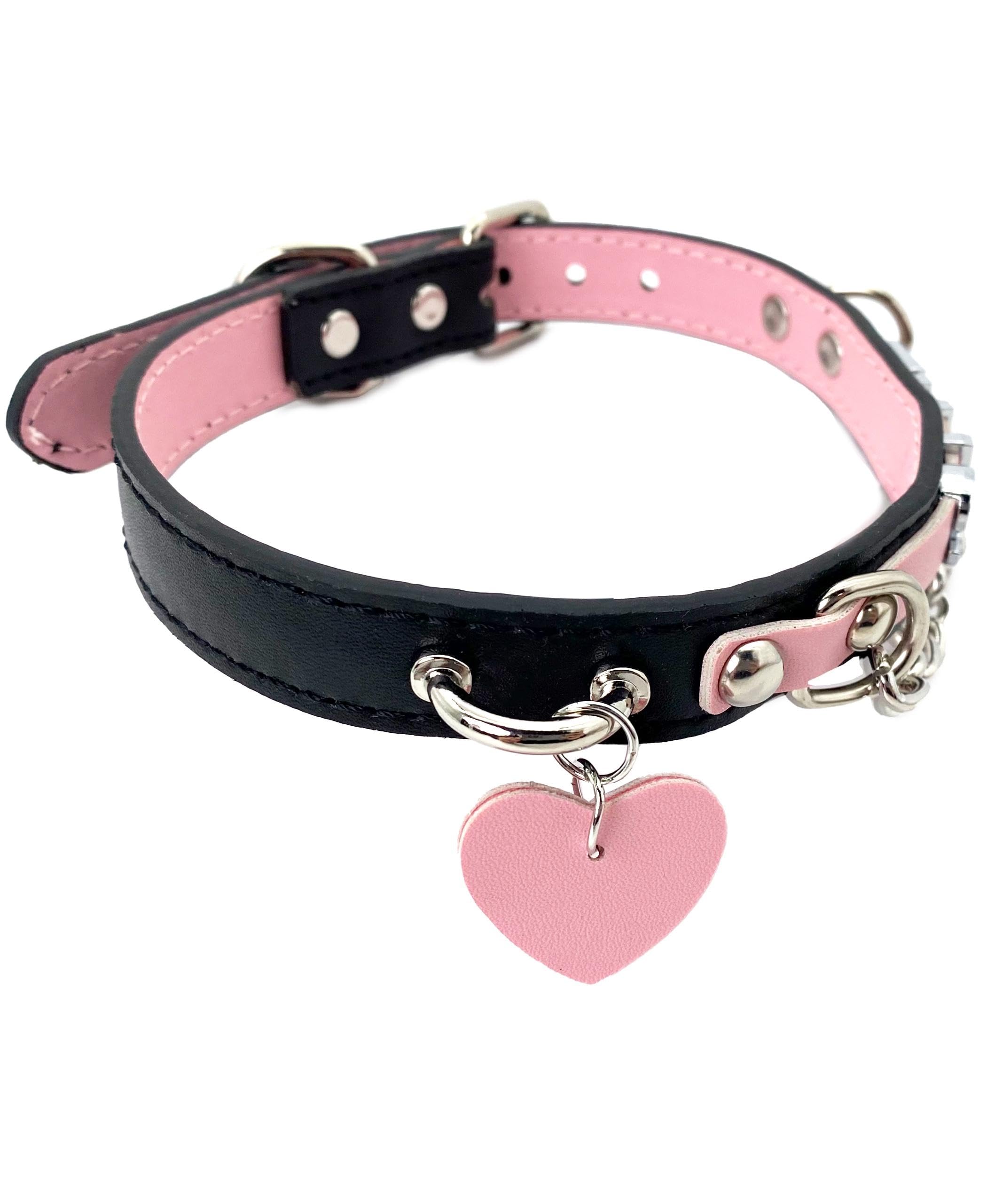 Leather Choker Collar Necklace For Women,Cute Skull Gothic Punk Rock Choker Necklace Collars