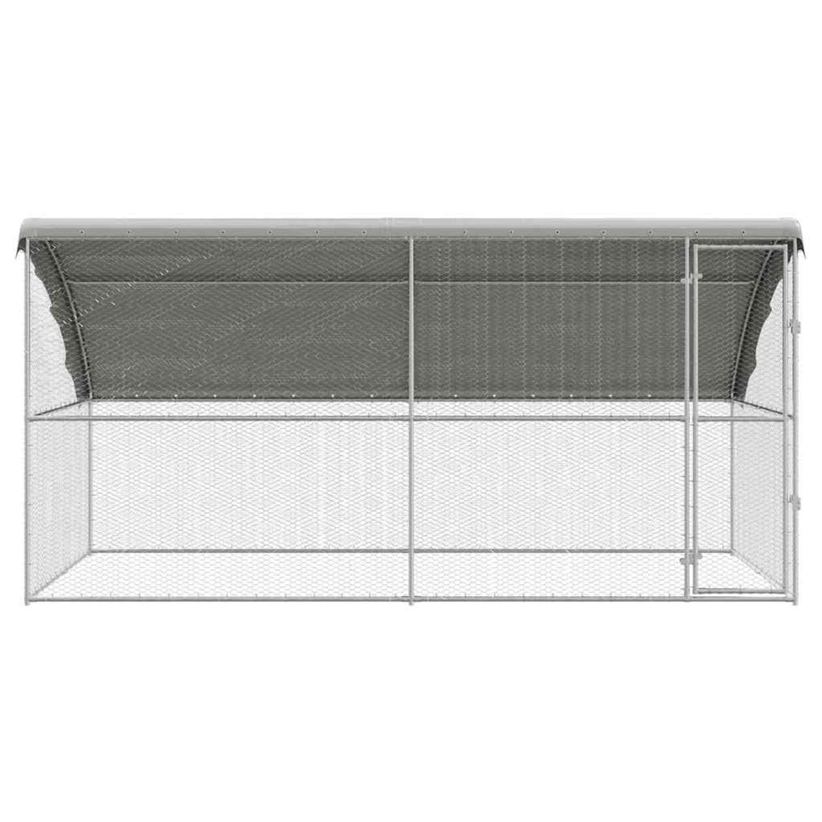 Homgoday Gabbia per polli 2 PCS Argento 400 x 200 x 198,5 cm