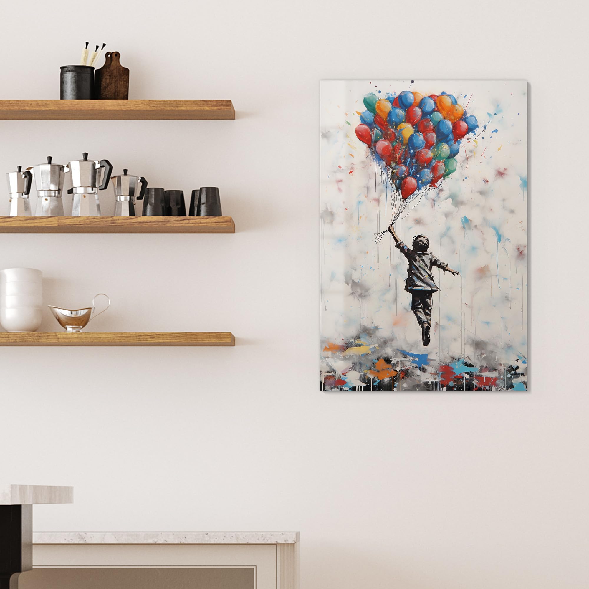 DEQORI Szklana tablica magnetyczna | wymiary 60 x 90 cm | motyw "Wschodzące sny" | tablica memo ze szkła | tablica magnetyczna z magnesami, długopisem i chusteczką do kuchni i biura | tablica