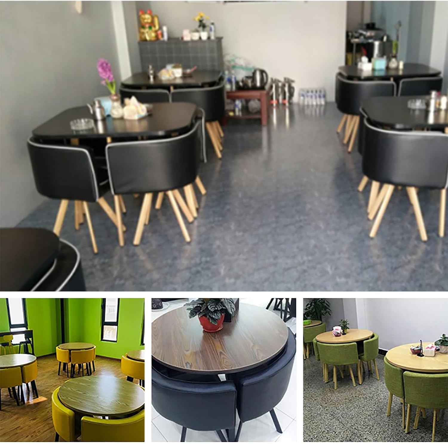 Office Reception Room Club Table And Chair Set,Coffee Table And Chair Set,Combination Negotiation Table,Space-Saving Small Round Meeting Room Table,For Home Living Room Balcony Cafe Break Room ( Color