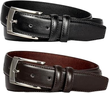 Men's Black \u0026 Brown Leather Dress Belts 