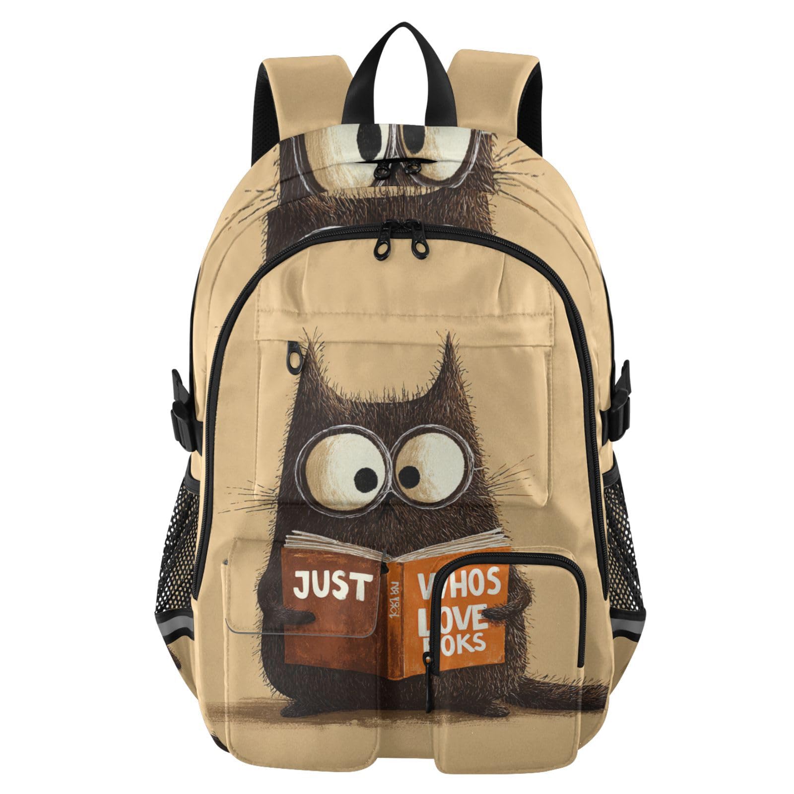 Mochila de oficina con compartimento para gato y libros de universidad 8