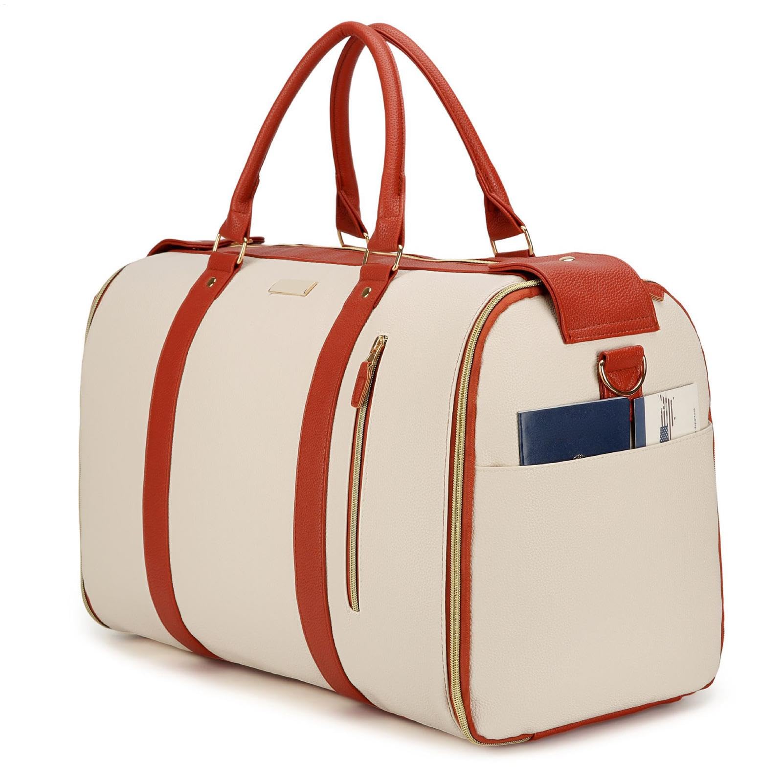 Borsina pieghevole per viaggi, borsone pieghevole Weekender personale di | Borsa Duffel con scomparti e cinturini separati, busta weekend impermeabile per donne