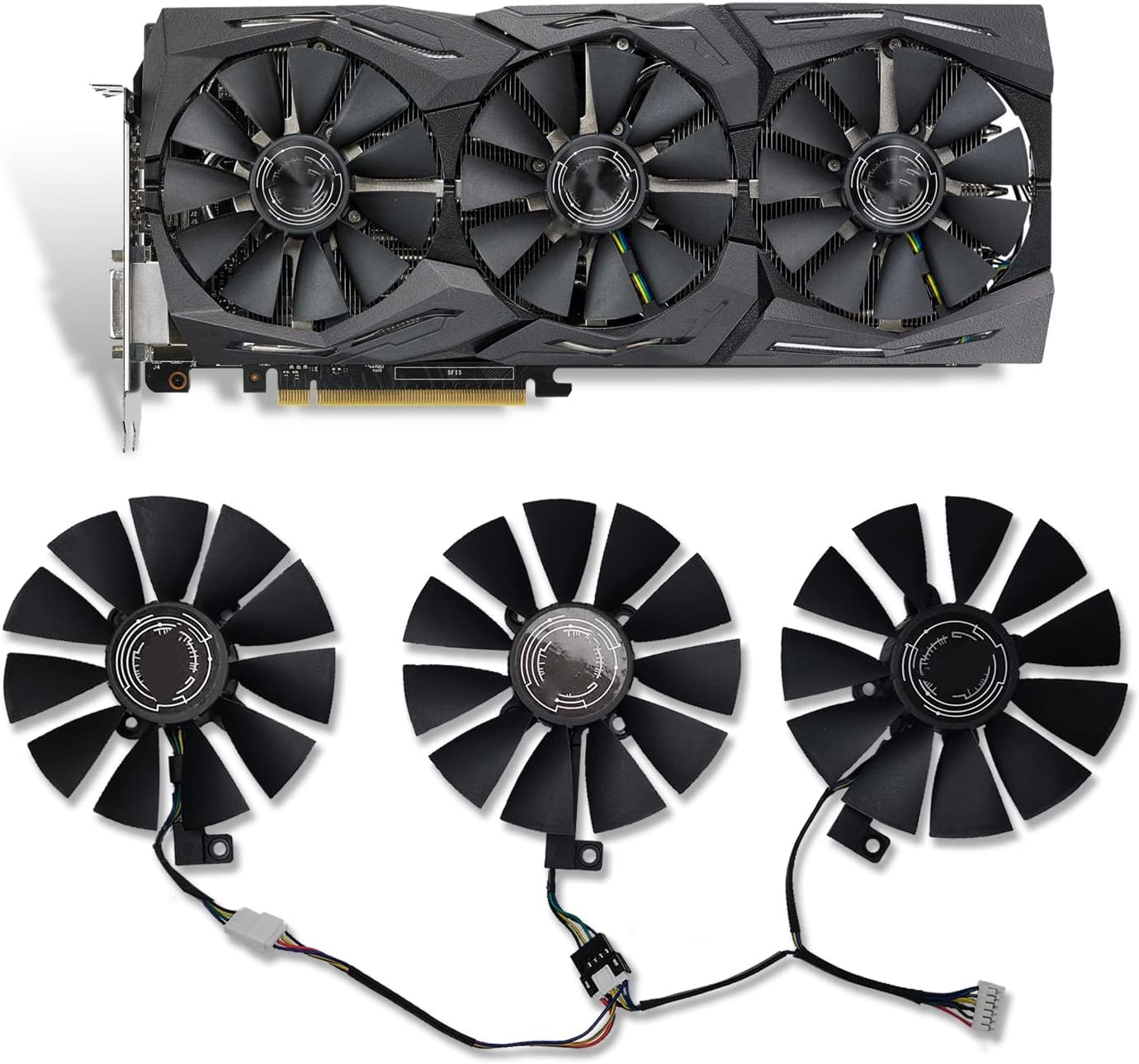 Cavabien 87MM FDC10U12S9-C FDC10H12S9-C T129215SU Video Card Fan Replacement for ASUS GTX 980 Ti R9 390X 390 GTX 1060 1070 1080 Ti RX 480 RX480 Graphics Card Cooling Fan (Fan-ABC)