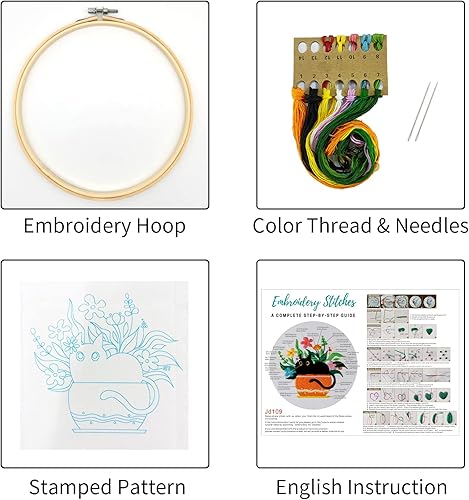 Miniatura 92 de Louise Maelys Kits de bordado de zorro de otoño para principiantes con patrón de animales otoñales, kit de punto de cruz para principiantes, punto