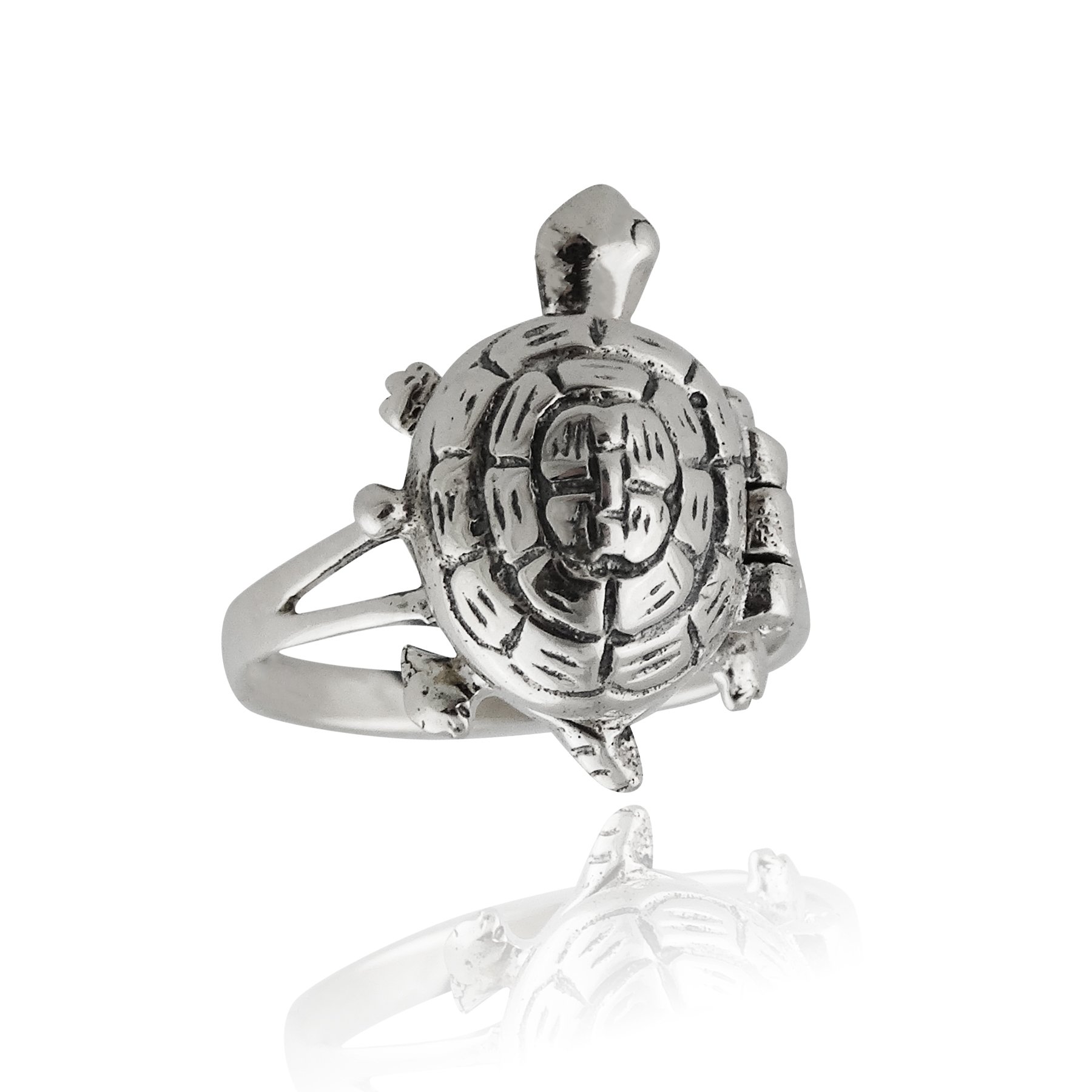 FashionJunkie4Life Sterling Silver Turtle Poison Ring, Pillbox Rings