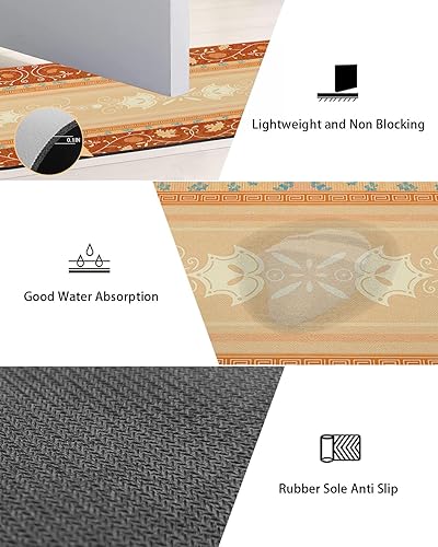 Miniatura 3 de Tapete bohemio para bañera, antideslizante, de secado rápido y absorbente, de tierra de diatomeas, para fregadero de cocina, lavable, diseño de