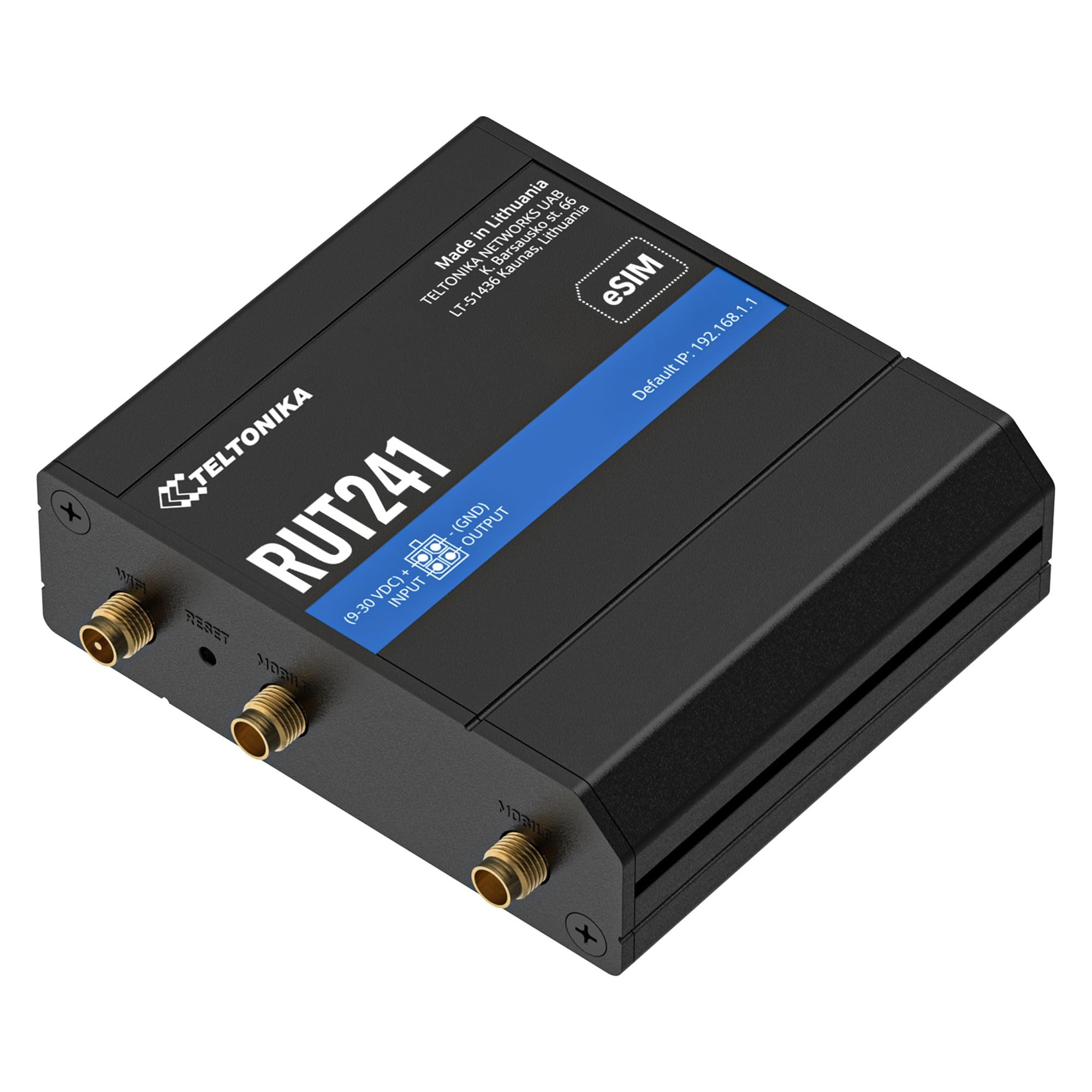 Router LTE WiFi 4 Teltonika RUT241 ESIM ver. Europe with EU PSU (RUT241210000) (RUT241210000)