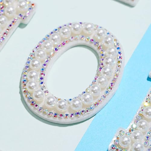 Miniatura 6 de 2 parches de letras autoadhesivas para suministros de bricolaje, letras de perlas para planchar para ropa, sombrerobolsa, parches para planchar de