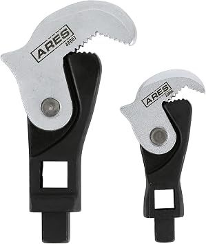 ARES 33008 2-Piece Spring Loaded Auto Adjusting Crowfoot Wrench Set Adjustable Wrench Set with 8 to 32mm 5/16-Inch to 1 1/4-Inch Coverage Male & Female Square Drives for Increased Versatility