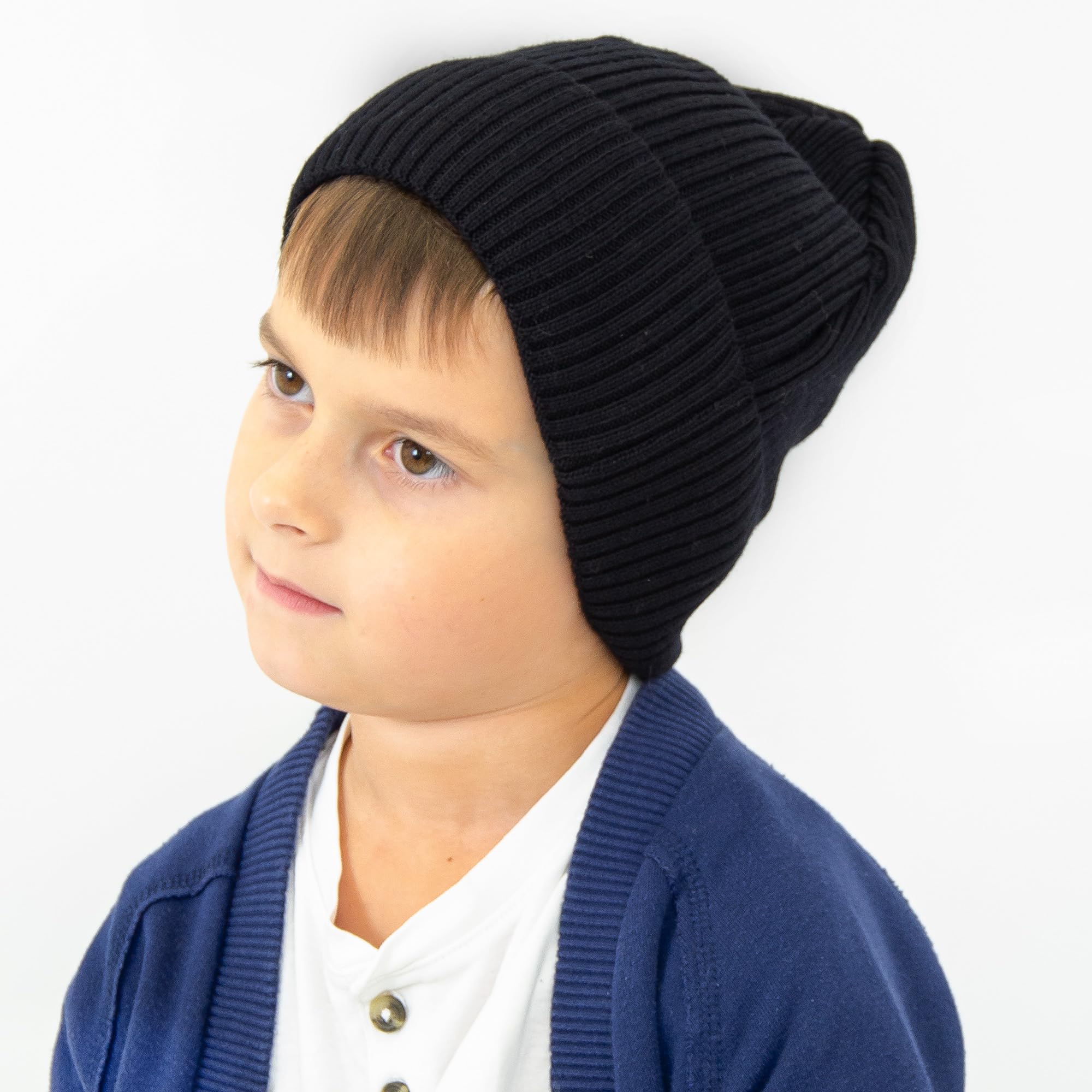 molti Dziecięca czapka beanie, 100% wełna z merynosów, dzianina, bez pomponu, oddychająca i wygodna, rozmiar 52-54, w 5 kolorach