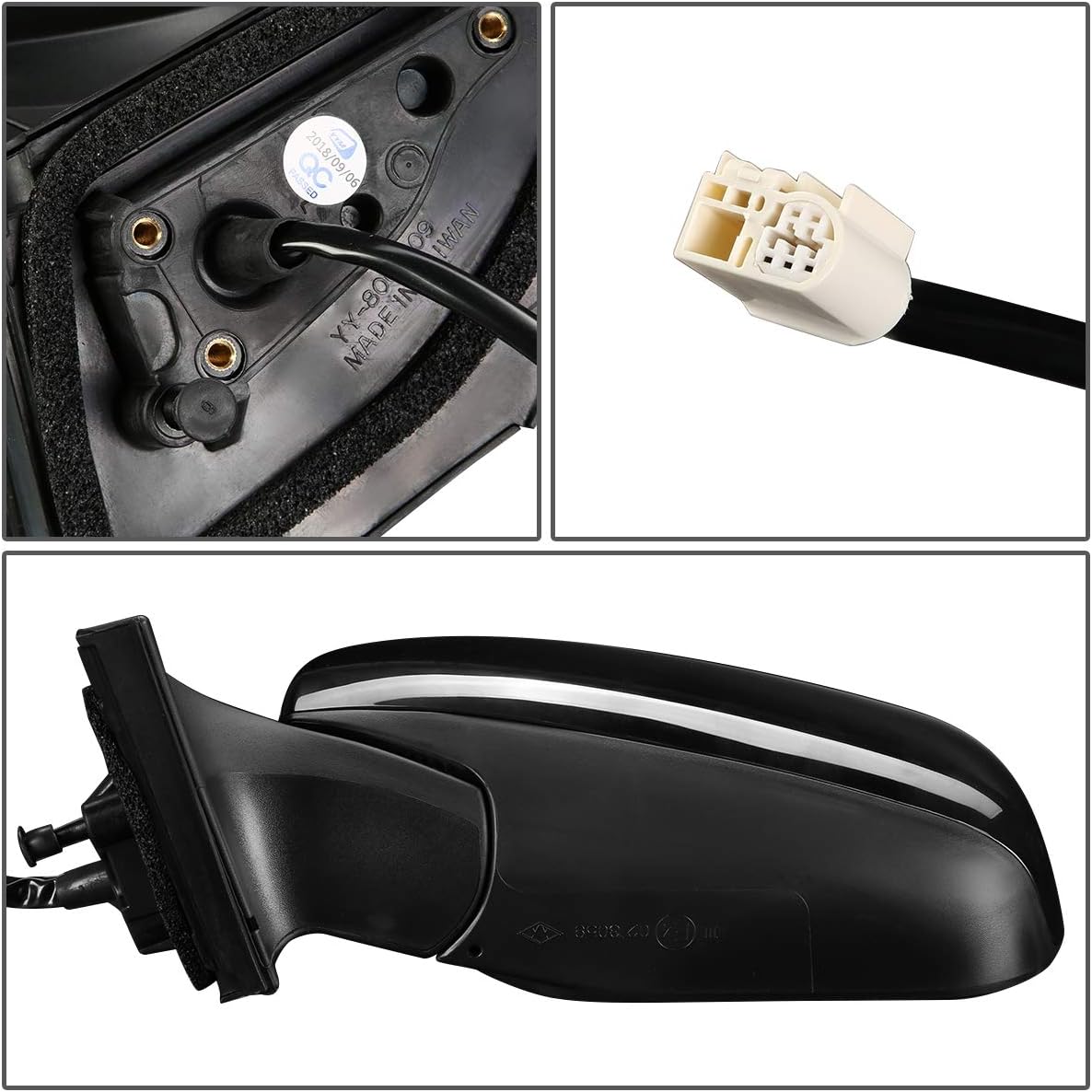 Auto Dynasty TO1320234 OE Style Powered Driver/Left Side View Door Mirror Compatible with Toyota Rav4 06-12