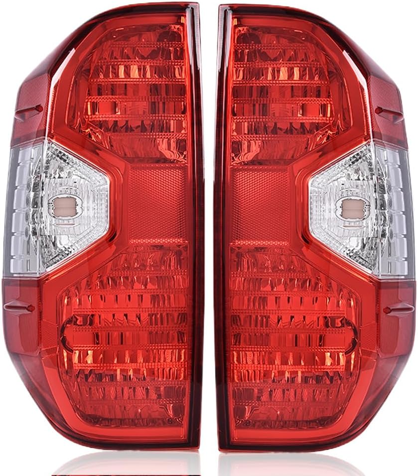 G-PLUS Tail Lights Compatible with Toyota Tundra Pickup Truck 2014 2015 2016 2017 2018 2019 2020 2021 Brake Lamps Left and Right Side Red Lens Chrome Housing 815500C100 Luces TraserasAssembly