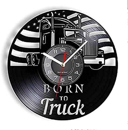 Reloj de pared para camión volquete para decoración del hogar, obra de arte de construcción, obra de arte de EE. UU., camión de granja, disco de