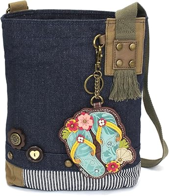 Chala Women Handbag Patch Crossbody - Flip Flop - Denim