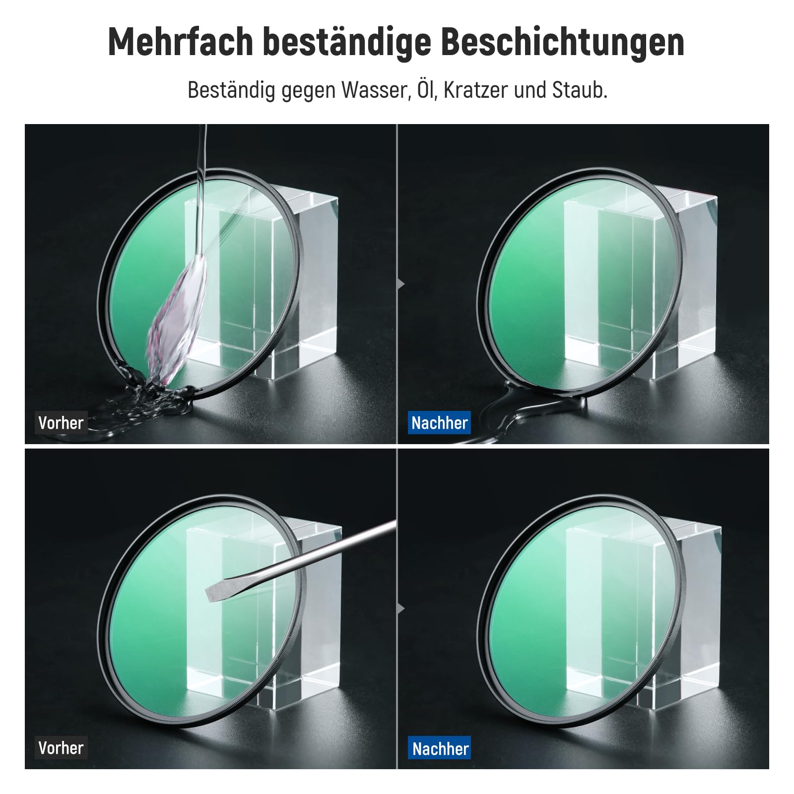 NEEWER 67mm 1/4 & 1/8 Black Diffusion Filter Set für einen filmischen Nebeleffekt (2er Pack), mehrschichtiger Filter für traumhafte Effekte mit Schutzhülle&Staubtüchern für Aufnahmen&porträts