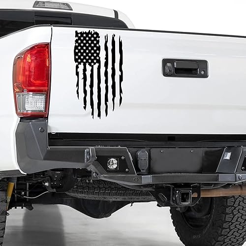 Miniatura 5 de Calcomanía negra de We The People con la bandera estadounidense para camión, calcomanía de vinilo para puerta trasera de camión, calcomanía de