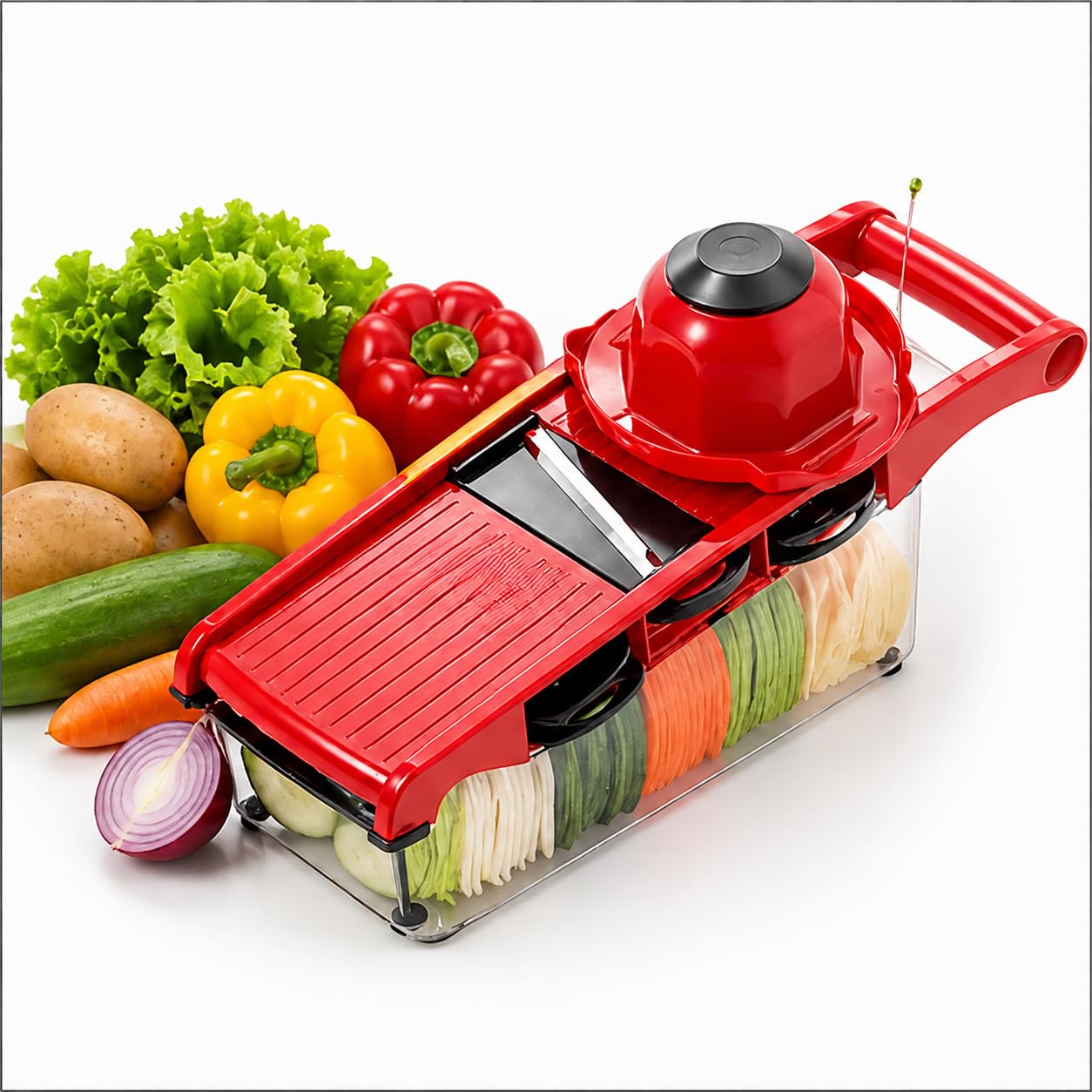 Cortador de Legumes Multifuncional 6 em 1 com Lâminas em Inox – Fatiador, Ralador e