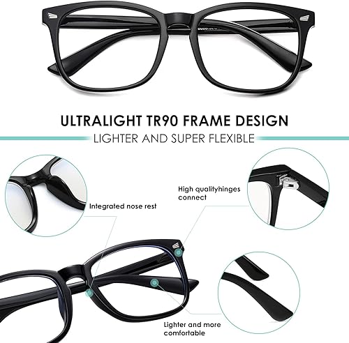 Miniatura 3 de hunsquer - Anteojos de luz azul unisex para computadora