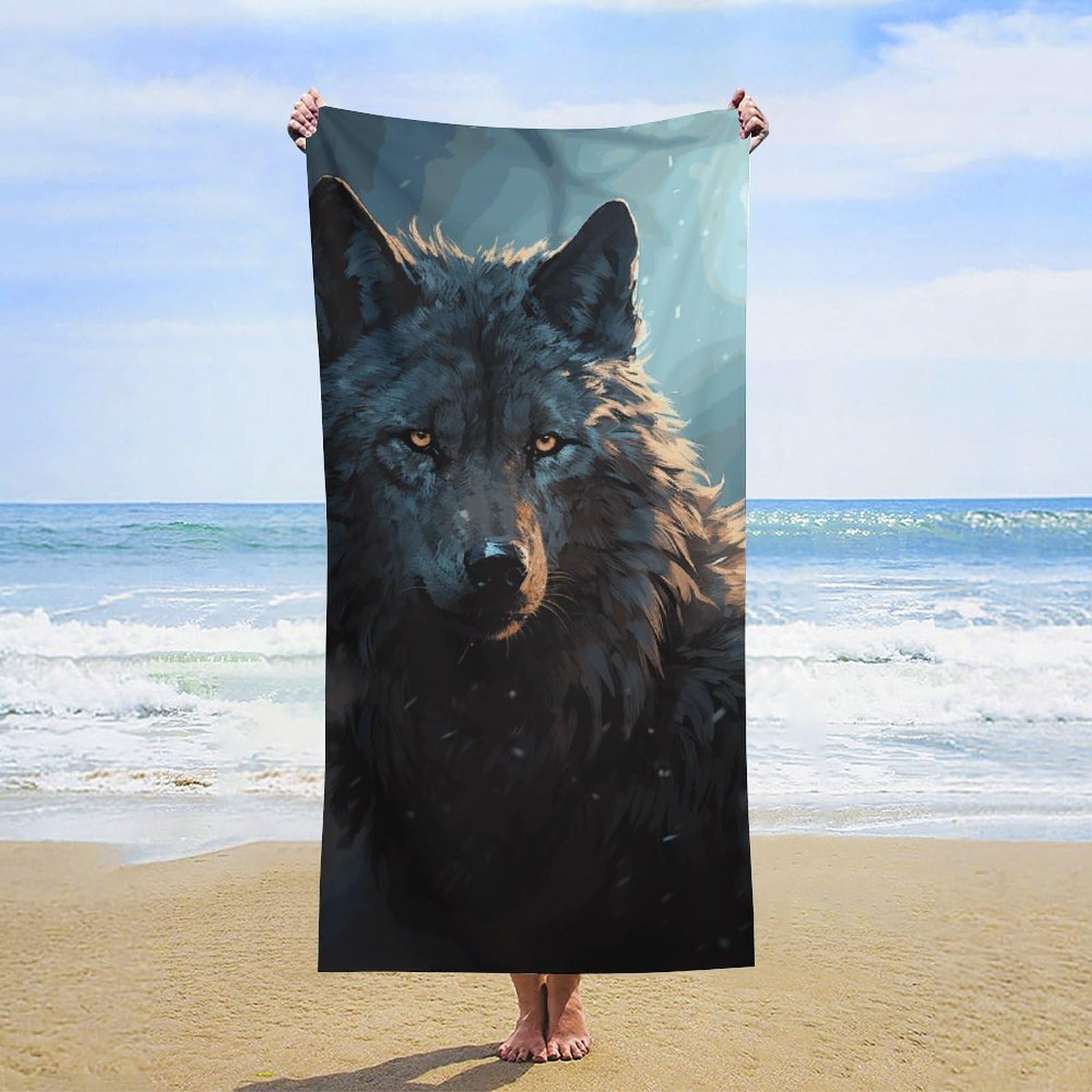 Serviette De Plage XL Anti-sable - Séchage Rapide - Motif Chien - OnTrackGear