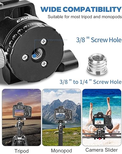 Miniatura 6 de CAVIX MT-03 - Cabeza de bola panorámica para cámara CAVIX MT-03, cabeza de bola de metal con placa de liberación rápida Arca Swiss Capacidad de