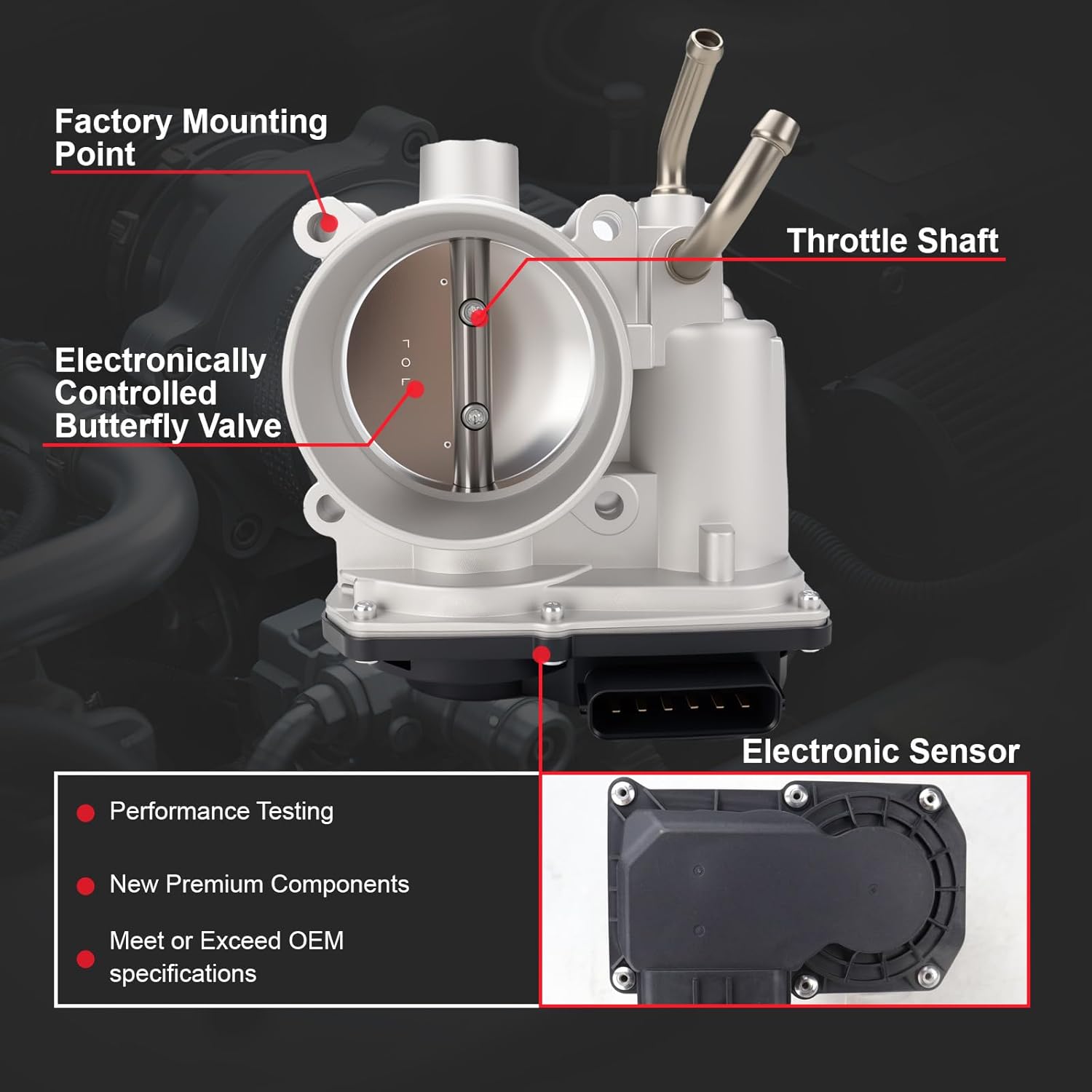 Throttle Body Assembly Compatible with Hyundai Elantra Tucson Kia Forte 5 Soul 2011 2012 2013 2014 2015 2016 2017 35100-2E000 351002E000 337-50300 679009 67-9009 S20435TB1165