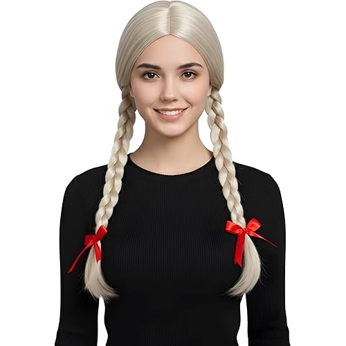 Dress Up America Blonde Pigtail Wig - Braided Costume Wig for Woman - One Size Fits Most