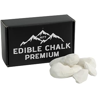 HITT Premium Edible White Chalk Crunchy Chalk Rocks for Eating, PICA Cravings and ASMR Food Content Creators Handpicked, Pure, Ready to Eat PICA Snack 7 oz / 200 g