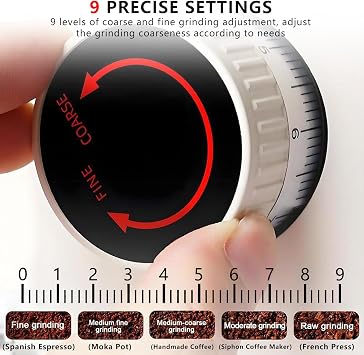 64 mm Flat Burr Espresso Coffee Grinder,Dual Dosing Modes,453 g Capacity Coffee Bean Mill Equipment,Digital Display Black