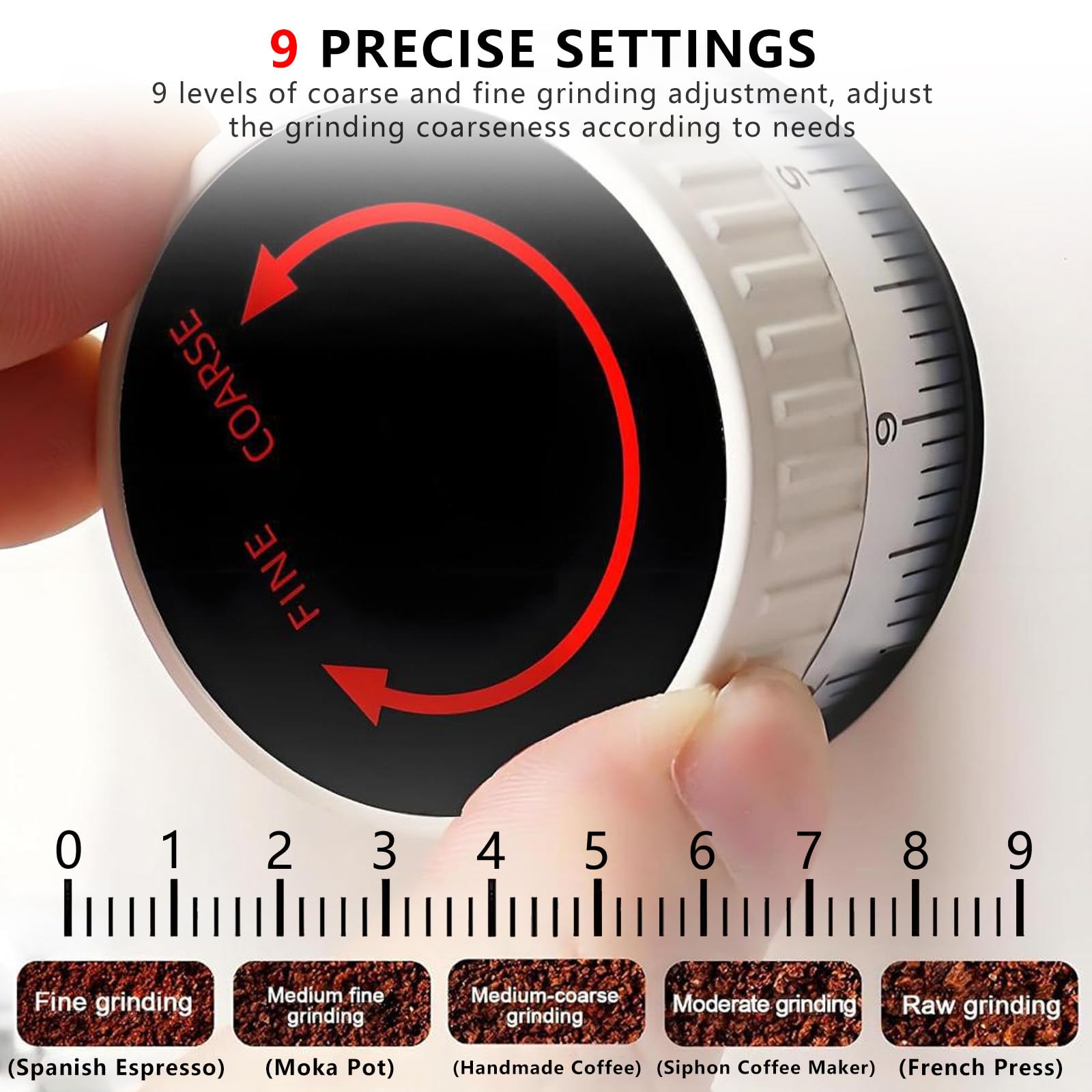 Molino De Café De Muelas Planas De 64 Mm, Dos Modos De DosificacióN, Capacidad De 453 G, Pantalla Digital Black